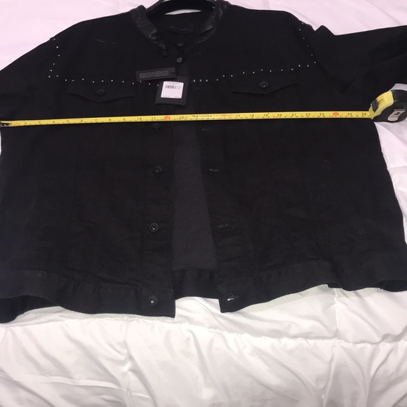John Varvatos studded black denim jacket XXL w/tags. - Picture 6 of 8